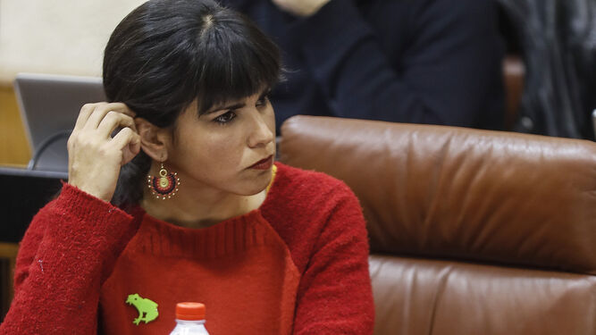 Teresa Rodríguez, en el Parlamento Andaluz.