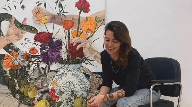 La pintora de San Fernando Silvia Lermo, beca Daniel Vázquez Díaz de la Diputación de Huelva