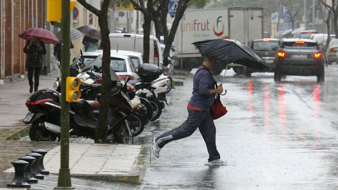 Lluvia en Huelva, en una imagen de archivo.