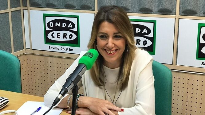 La presidenta de la Junta de Andalucía, Susana Díaz, durante la entrevista concedida este martes a Onda Cero.