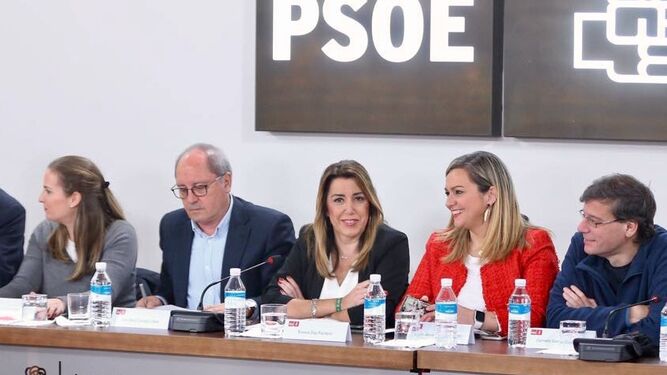 Susana Díaz, en la reunión de la Ejecutiva regional del PSOE.