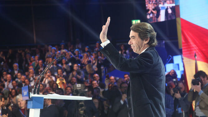 José María Aznar durante la convención nacional del PP.