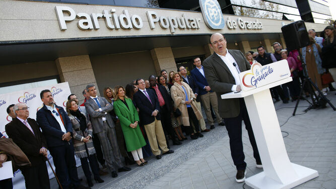 Sebastián Pérez, en la presentación de la lista de los populares.