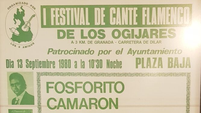Parte del primer cartel del Festival de Cante de Ogíjares.