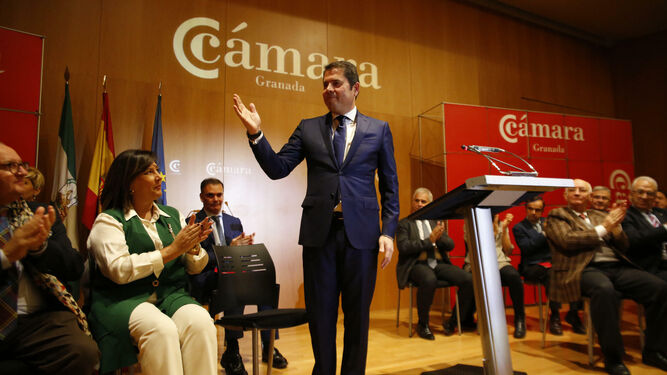 Gerardo Cuerva en su toma de posesión como presidente de Cámara Granada
