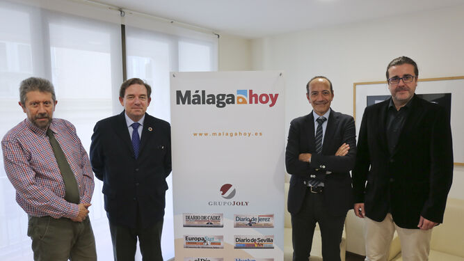 Enrique Salvo, Luis Medina-Montoya, Tomás Azorín y Marcos Castro en la sede de ‘Málaga Hoy’.
