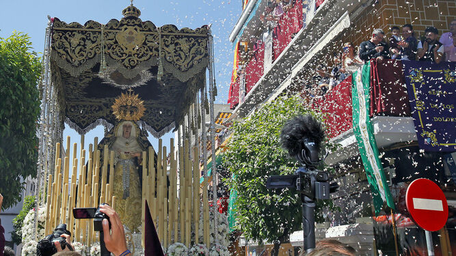 La Virgen de los Dolores del Cerro del Águila el pasado Martes Santo.