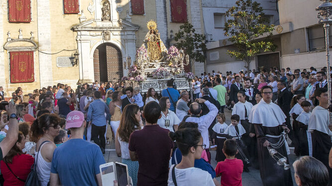 Salida procesional de la Virgen del Carmen en 2019.