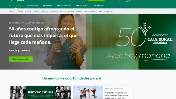 Caja Rural Granada renueva su web para ofrecer un servicio más digital y cercano a sus clientes