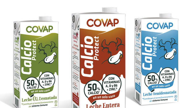 Nueva gama Calcio Protect de Lácteos COVAP enriquecida con vitaminas y minerales.