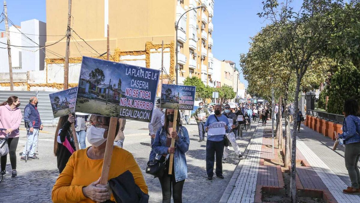 Manifestación por San Fernando de vecinos, caseteros y pescadores de La Casería.