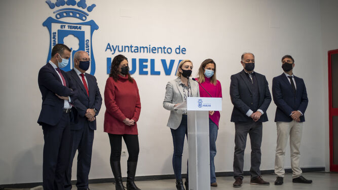 Presentación de la campaña de Navidad en el Ayuntamiento de Huelva.