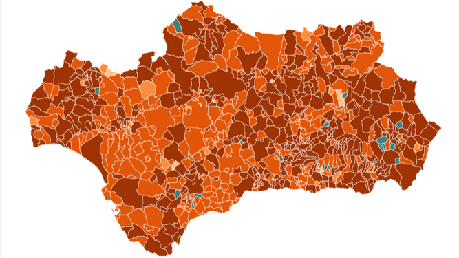 Mapa del covid en Andalucía: incidencia acumulada, positivos y casos activos
