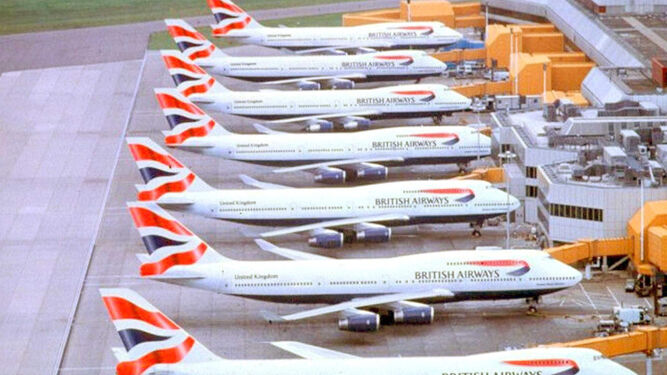 Aviones comerciales de British Airways.