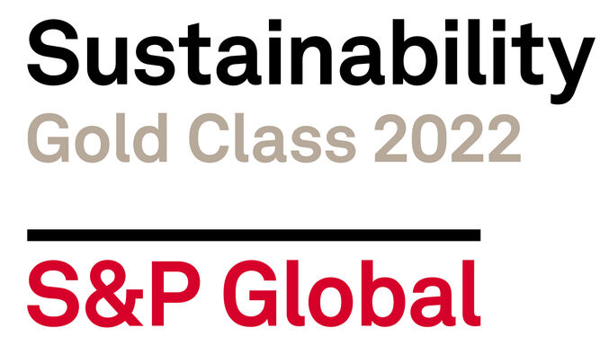 Logo del reconocimiento a Indra dell informe anual de sostenibilidad de S&P Global.