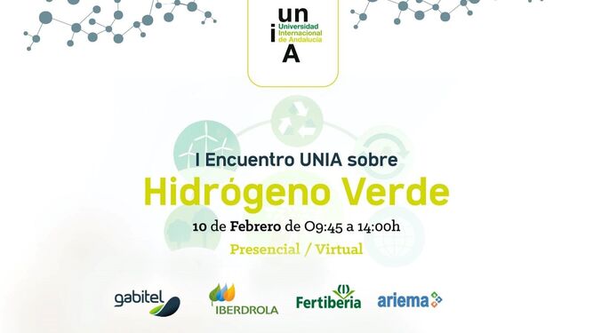 La UNIA organiza el I Encuentro sobre hidrógeno verde el 10 de febrero en su sede de La Rábida.