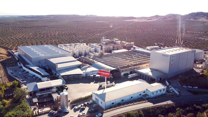 Imagen aérea de la planta de Acesur en Vilches, Jaén.