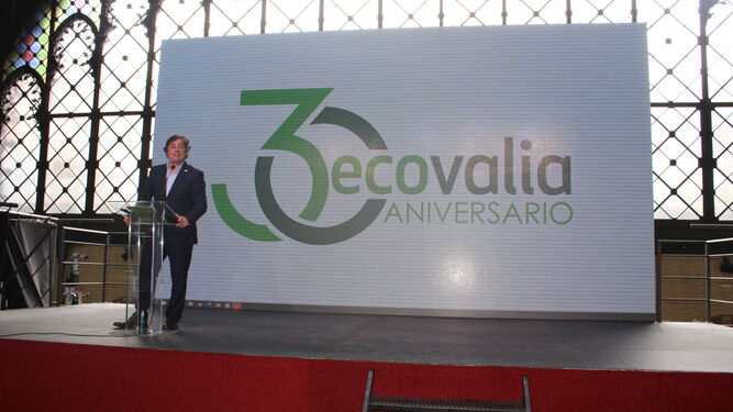 Álvaro Barrera, presidente de Ecovalia durante un acto por el 30 aniversario de la asociación.