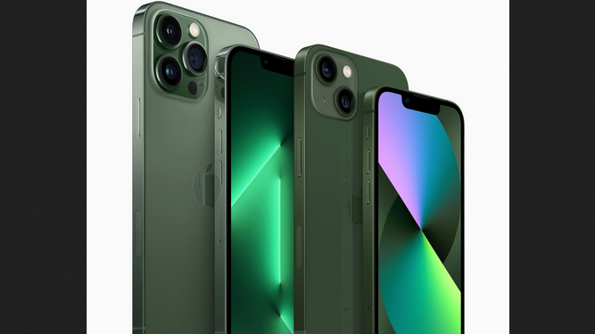 Apple estrena dos acabados en verde para los iPhone 13