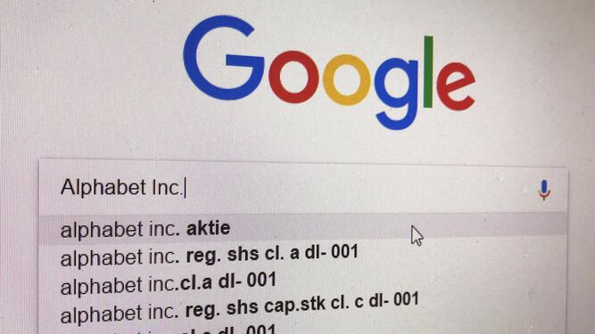Vista de una búsqueda de Alphabet en el buscador de Google.