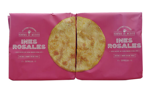 Paquete de tortas de Inés Rosales en la campaña de lucha contra el cáncer de mama.