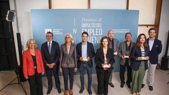 Ganadores de los Premios Impulso al Empleo Juvenil de la Fundación Mahou San Miguel.