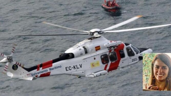 Helicóptero durante la búsqueda de la joven en la zona de los acantilados