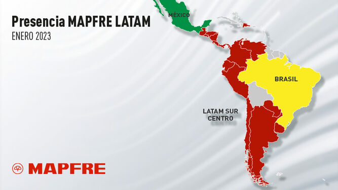 Presencia de Mapfre en Latinoamérica.