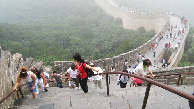Turistas en la Gran Muralla China.