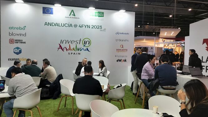 Stand de la Junta de Andalucía en el Mobile World Congress.