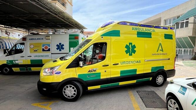 Unidades del Servicio de Ambulancias de Málaga.