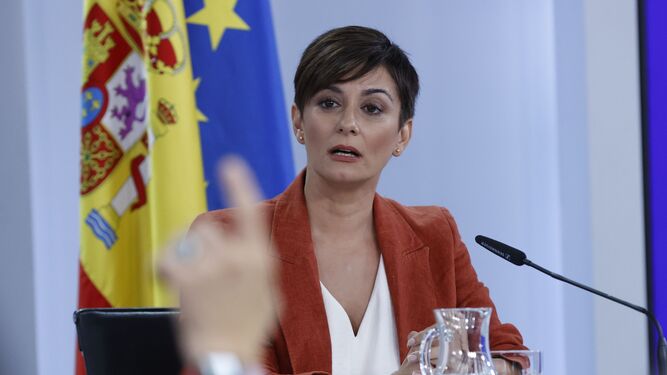 Isabel Rodríguez en la rueda de prensa tras el Consejo de Ministros.