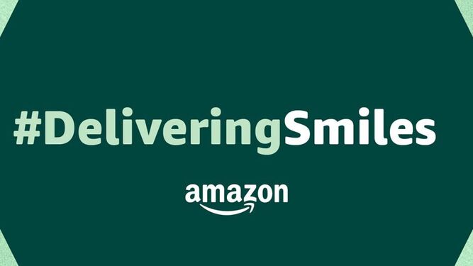 Cartel de la campaña Delivering Smiles de Amazon.