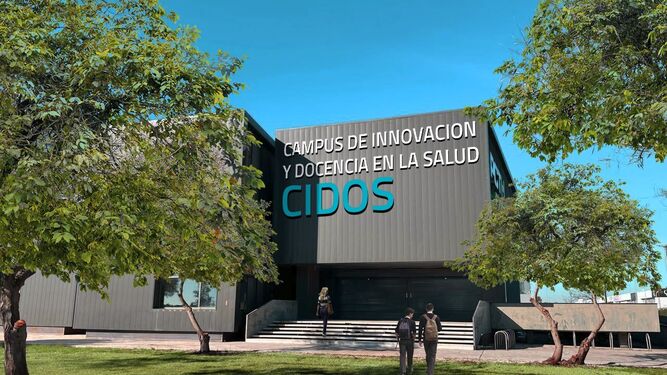 Una recreación del Campus de Innovación y Docencia en la Salud en Aljaraque. Propuesta a centro adscrito de Varicentro.
