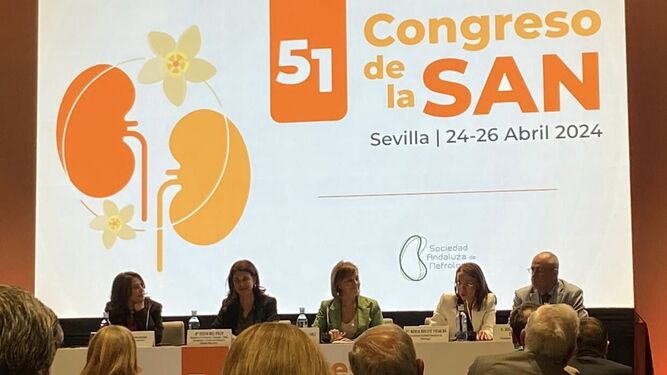 El acto de inauguración del congreso de la Sociedad Andaluza de Nefrología en Sevilla.