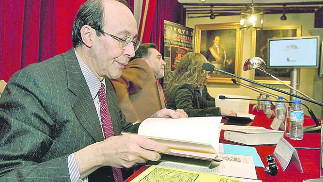 El filólogo y académico Francisco Rico, en la conmemoración del IV Centenario de la publicación del ‘Quijote’ en la Casa Cervantes de Valladolid.