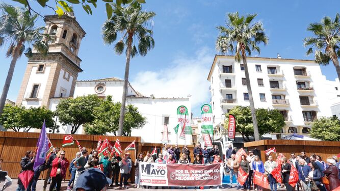 La manifestación del 1 de mayo en la Plaza Alta.